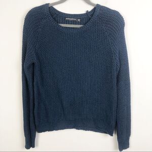 BRANDY MELVILLE | Navy Blue Open Knit Scoopneck Sweater Women’s One Size